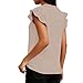 Womens Summer Tops Striped T-Shirts Fashion Ruffle Short Sleeve V Neck Casual Blouses Dressy Work Vacation Basic Tees Khaki