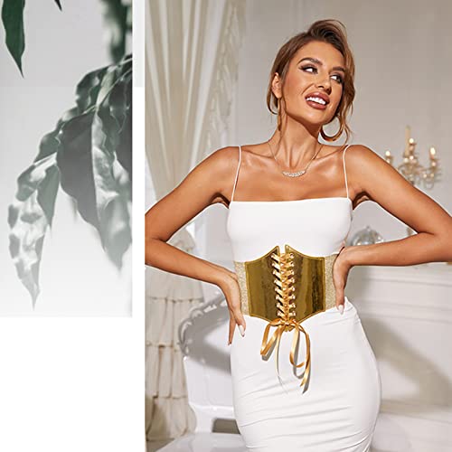 Gold Corset Belt Big Gold Belt For Women Elastic Belt for Dress Wide Dress Belt Corset Underbust Waist Cinchs Belt3