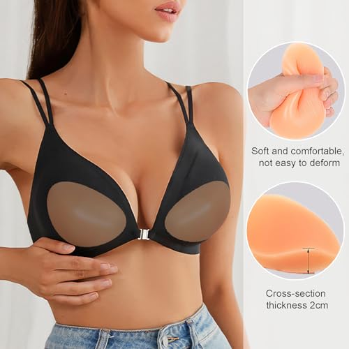Sticky Silicone Bra Inserts - Reusable Adhesive Push Up Pads, Seamless Breast Filler Inserts Bra Enhancer,1 Pair2