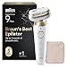 Braun Silk·épil 9 Flex, Epilator with 360° Flexible Head for Easy Hair Removal, Wet & Dry, Lasting Smooth Skin, Includes Shaver Head and Trimmer Comb, 9-030 3D, Gold