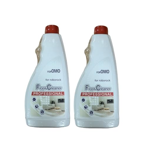 Compatible with roborock cleaning solution for floor sweepers 500ml red cap latest formula 1-5 bottles floor cleaner stain removal(2pcs)