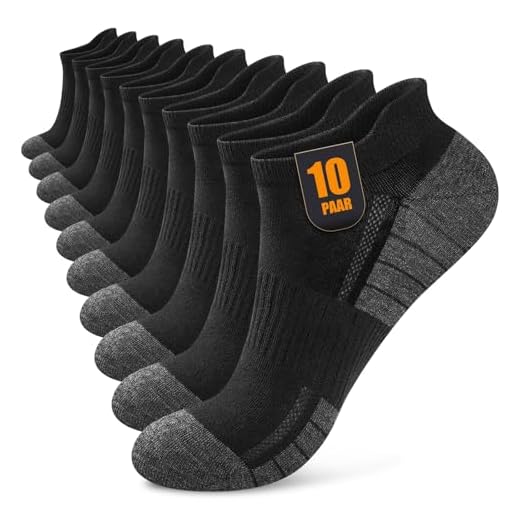 Effeet Sneaker Socken Herren Damen 10 Paar, Atmungsaktive Baumwolle Sportsocken, Kurz Halbsocken Laufsocken Schwarz 43-46