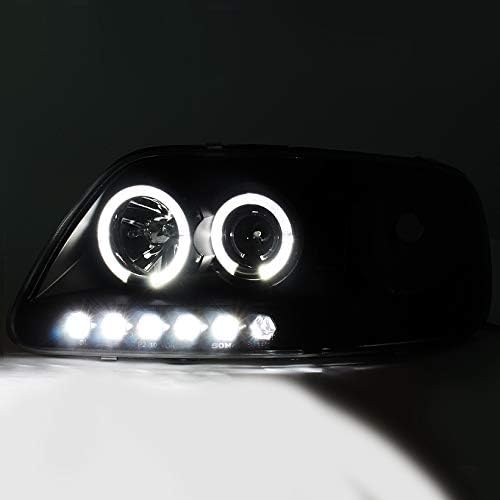 AKKON - For 1997-03 Ford F150 | 04 F150 Heritage| 97-99 F250 Light Duty Black Smoked LED Headlights & Taillights