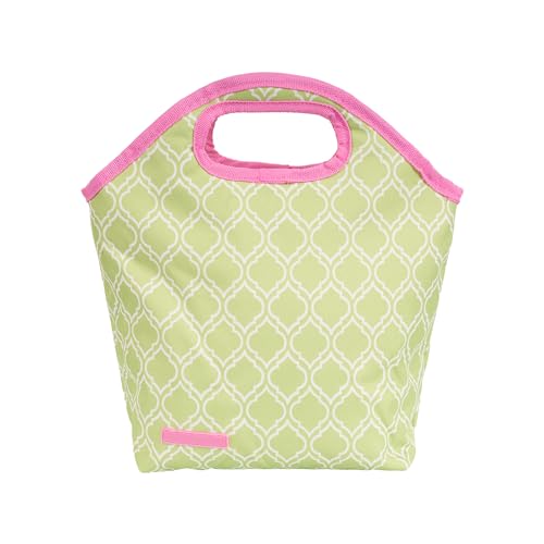 H HANSEL HOME Bolsa Termica Porta Alimentos 12L, Bolsa Comida Trabajo, Loncheras de Trabajo, Nevera Portatil Pequeña, Ideal para Trabajo, Colegio, Pícnic, Viajes - Verde y Rosa