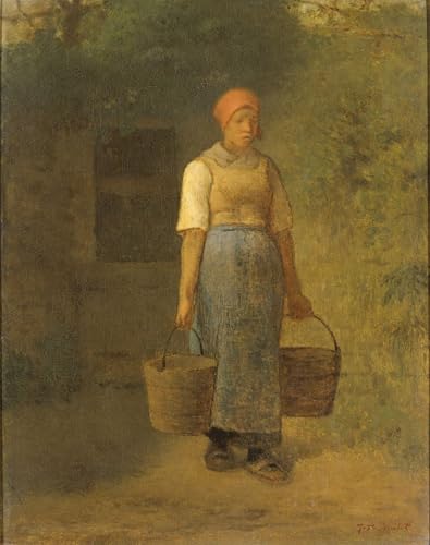 Toile murale Jean-François Millet Jeune fille portant de l'eau affiche dart 60x90cm
