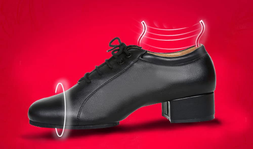 Zapatos de Baile de Salón para Hombre de Cuero con Tacón de Encaje 3cm 4,5cm Salsa Latina
