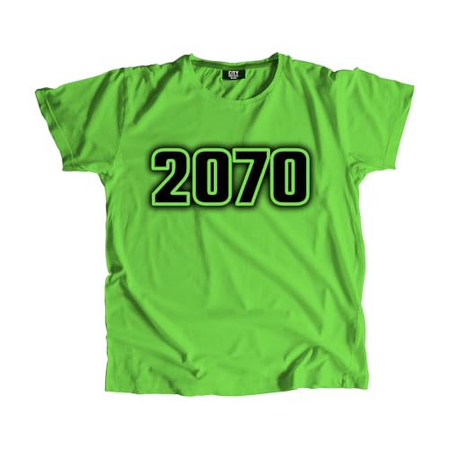 T-shirt 2070 pour homme et femme en coton uni coupe moderne