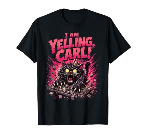 Funny I Am Yelling Carl Donut Cat Meme Shirt T-Shirt