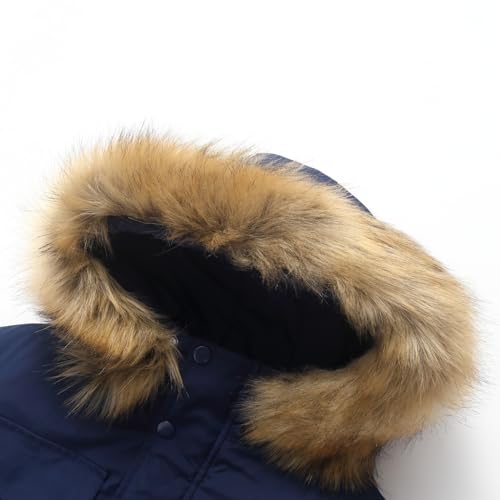 Boys Winter Coat Fleece Puffer Jacket with Hood Girl Outwear Unisex Snow Clothes3