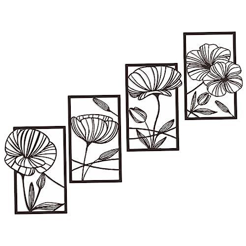 Décoration murale métallique d'art floral haut de gamme par TOPPERFUN
