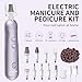 Professional Manicure Pedicure Kit, Cordless Electric Nail File Set, Rechargeable Pedicure Tools for feet, 5 Speeds Hand Foot Care Nail Drill for Thick Nail Toenail Cuticle Women Men Baby Pets-Purple
