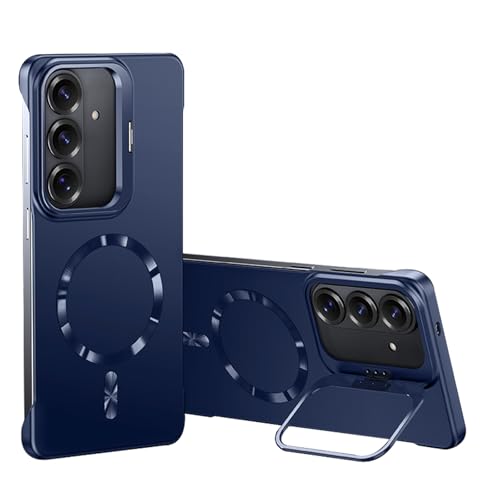 Coque Samsung S26 Plus bleu givré sans cadre dotée d'un anneau magnétique puissant