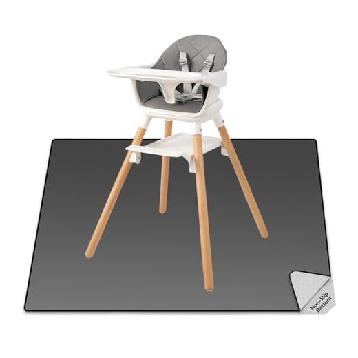 Splat Mat for Under High Chair, 51"x51" Large Baby Anti-Slip Splash Spill Mat for Eating Mess Arts Crafts, Waterproof Floor Baby Play Mat and Table Cloth Cover, Gray