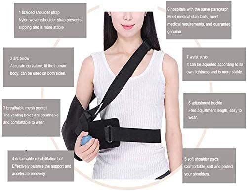 Miniatura 3 de Adjustable Arm Supports,Arm Elevation Slings Shoulder Immobilizer Elbow Support Fracture Protector For Forearm Fractures, Humeral Fractures, Wrist