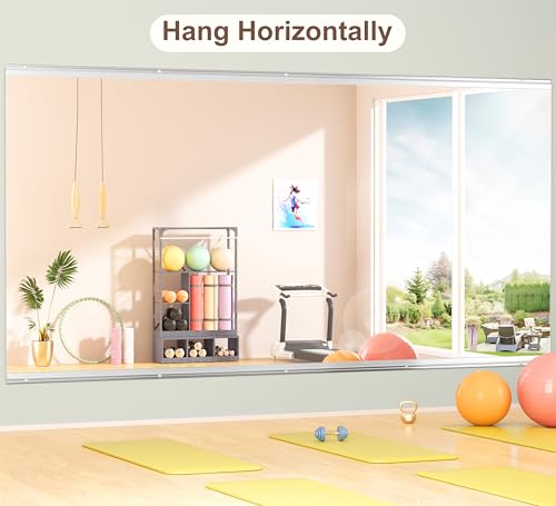 Hasipu Ganzkörperspiegel 210x100cm, Spiegel Fitnessraum groß, Wandspiegel Spiegel Tanzspiegel, Gehärtetes Glas Rahmenlose Spiegel für Garage, Fitnessstudio, Zuhause Yoga – Bild 5