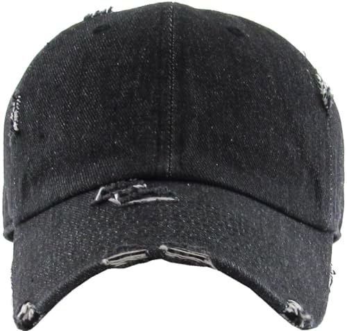 Image of KBETHOS Vintage Washed Distressed Cotton Dad Hat Baseball Cap Adjustable Polo Trucker Unisex Style Headwear