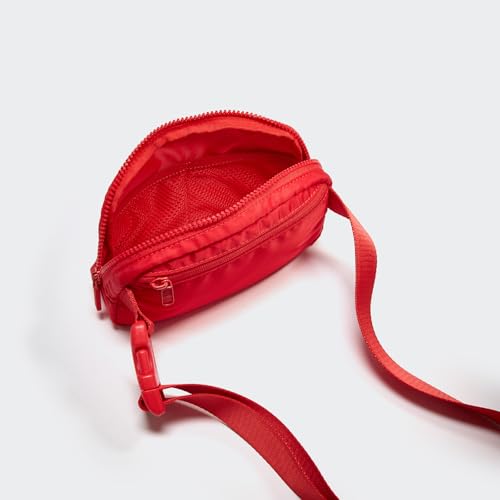 Image of Pander Two Way Zipper Fanny Pack Nylon Everywhere Belt Bag for Women, Water Repellent Waist Packs, Crossbody Bags with Adjustable Strap (Red).