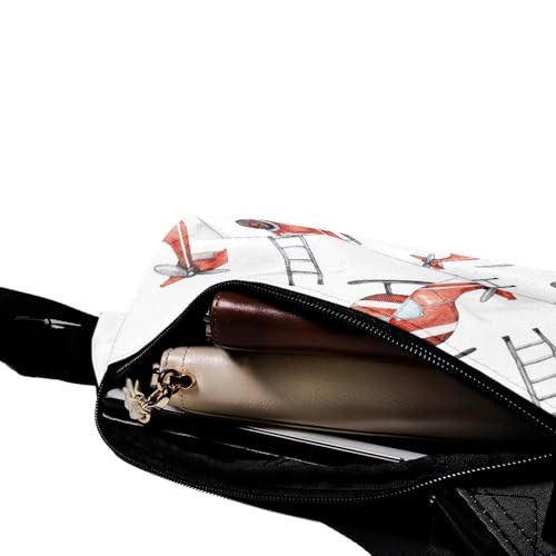 Sac à bandoulière motif hélicoptère et camion de pompiers pour rando et voyage - 5