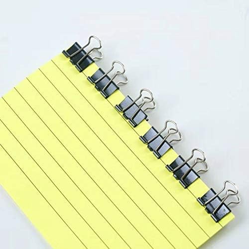 WeLiu Binder Clips Small, Mini Binder Paper Clips 1/4 Inch, Black, 252 Pack