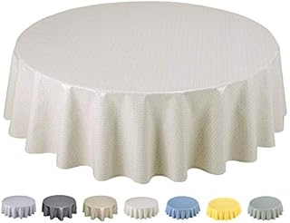 Home Direct Round Oilcloth PVC Wipe Clean Tablecloth 140cm 55" Light Grey