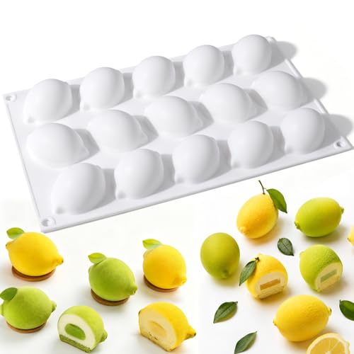 3D Lemon Silicone Mold for Mousse Cake Fruit Pudding Lemon Molds