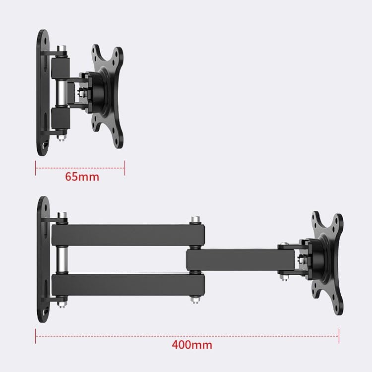 Staffa Monitor Supporto a Parete for Monitor Singolo Supporto a Regolabile a Movimento Completo, Bracci articolati, Rotazione dell'estensione dell'inclinazione Girevole