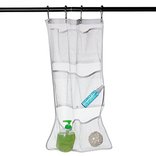 Cestino da appendere ad asciugatura rapida e organizer da bagno con 6 tasche da appendere alla tenda da doccia ganci per tenda da doccia organizer per doccia in rete accessori da bagno