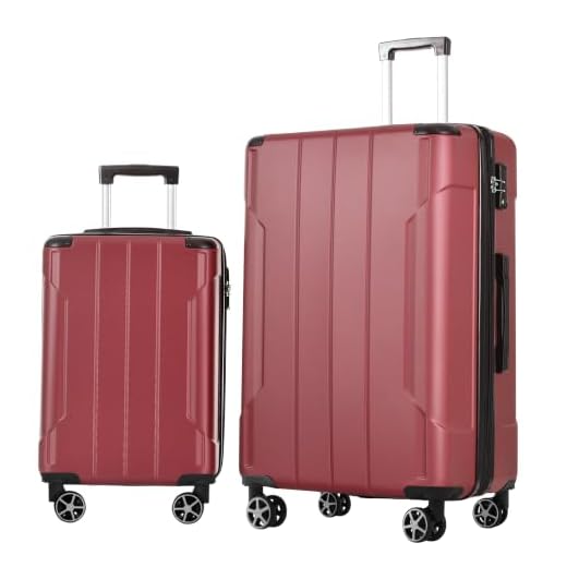 Red 2-Piece Luggage Set with Expandable Design