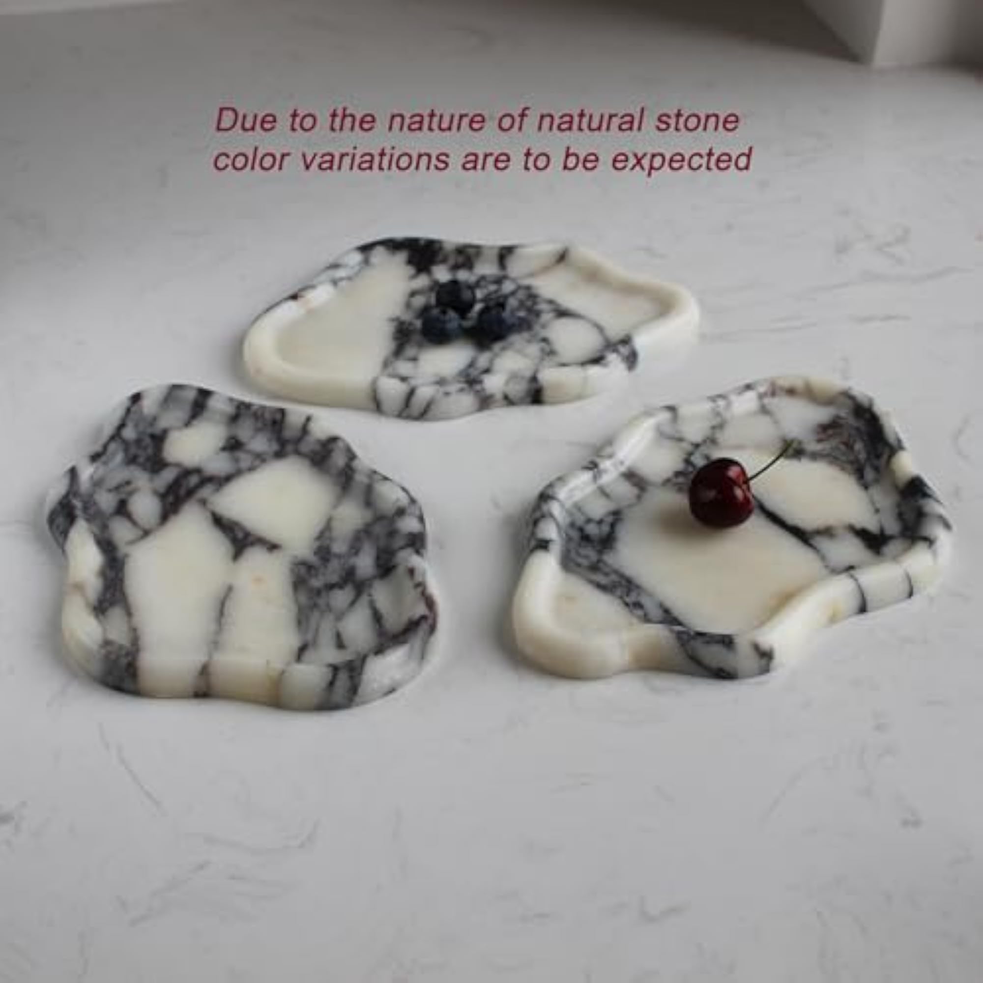 Natural Calacatta Viola Marble Cloud Shape Jewelry Dish for Women