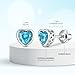 Heart Birthstone Stud Earrings for Girls – March Light Blue Aquamarine with Screw Back – Hypoallergenic Sterling Silver Jewelry for Babies, Kids & Teens – Great Gift for Any Occasion