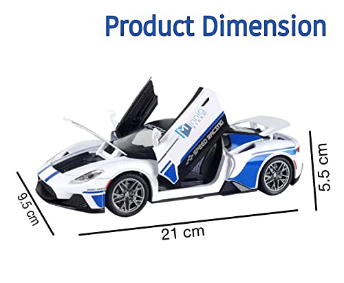 Image of 1 /24 Ford-GT Sports Edition Model Car with Box, Zinc Alloy Pull Back Toy car with Sound and Light for Kids Boy Girl Gift?Colors as Per Stock? (Ford-GT Sports Edition 1:22)