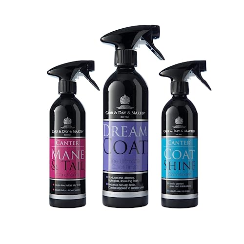 Image of Carr & Day & Martin Dream Coat Ultimate Coat Finish 1L, Carr & Day & Martin Canter Mane & Tail Conditioner 500ml and Carr & Day & Martin Canter Coat Shine Conditioner 500ml Clear | Pack of 3