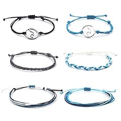 C:6Pcs Blue Gray Wave