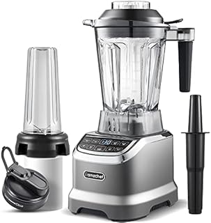 AMZCHEF Blender Smoothie Maker - 1200W Blender Stand Mixer, High Performance Blender Blender z LED Time Display - 1.85L BPA Free Stand Mixer z Drink Cup - 6 Pro-Sharp 3D Blades 22000 uderzeń na minutę