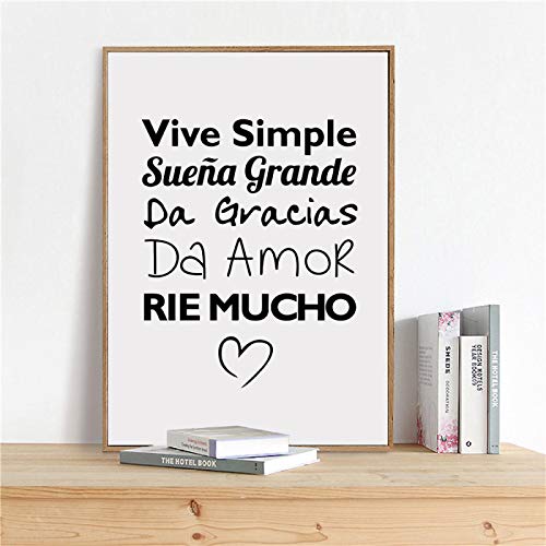 Affiche citations espagnoles en toile 50x70 cm sans cadre pour salon