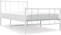 Vista 2 de Metal Bed Frame with Headboard Bed Frame Full Platform Bed Full Metal Bed Frames Full Bed Frame with Headboard Metal Bedframe and Footboard White