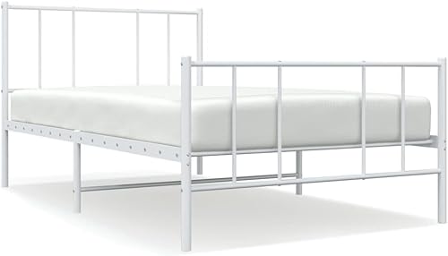 Miniatura 3 de YAFF Marco de cama de metal de 81.5 x 41.3 x 35.4 pulgadas, marco de cama de plataforma de acero resistente con cabecero, no necesita somier, sin