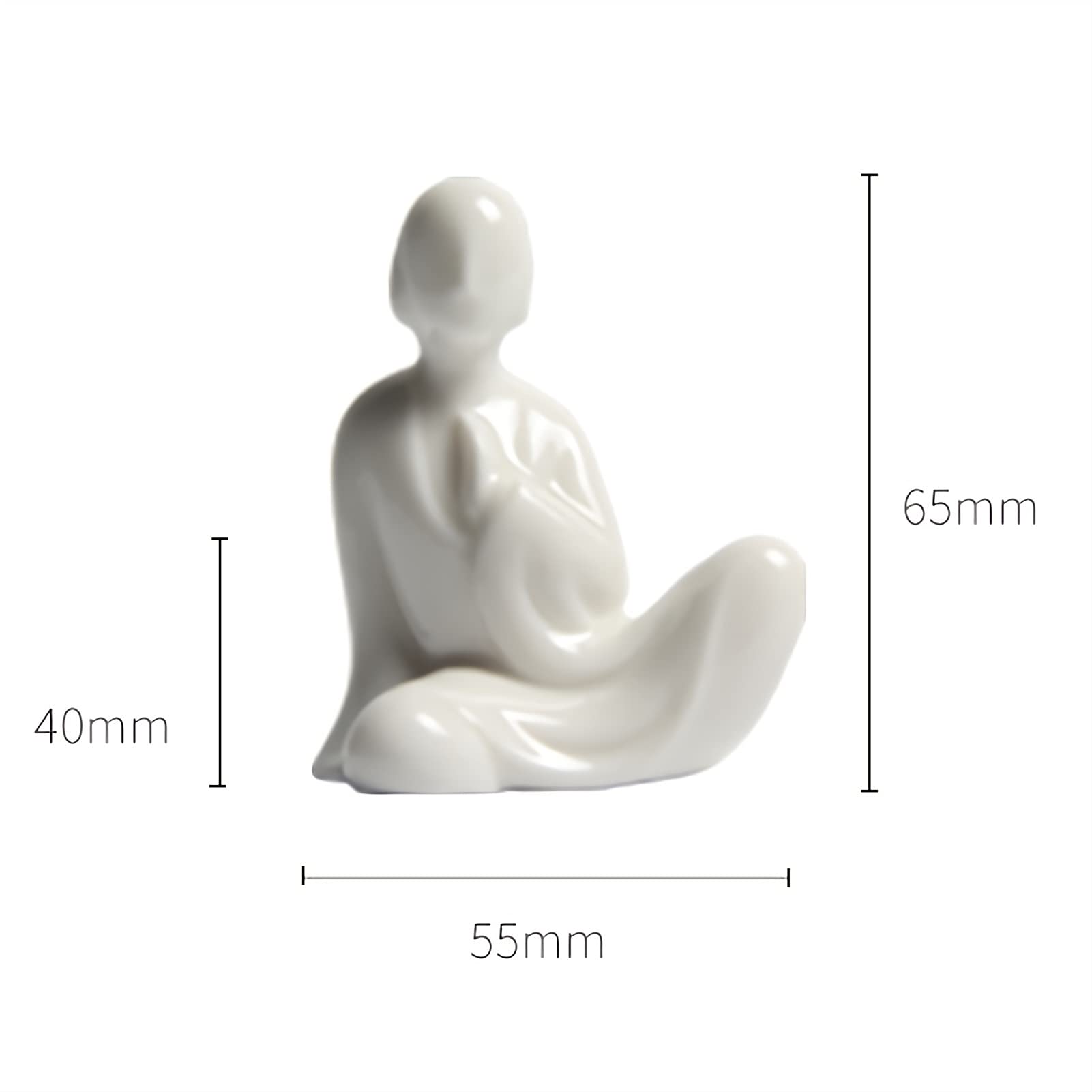 Portalápices de cerámica Blanca, con Forma de Monje, para Escritorio, de Porcelana, con reposapinceles, Altura de 6,4 cm.