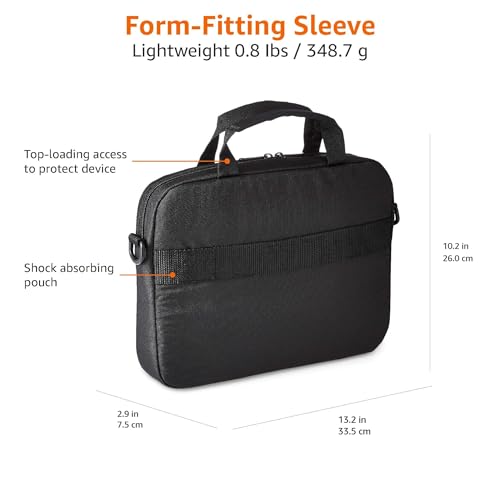 Image of Amazon Basics Laptop Carrying Case with Adjustable Shoulder Strap, 11.6 in, Black, 10-Pack