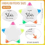 Chivertion 30 Pcs Inspirational Highlighters Bulk Multicolor Star Pens Brush Tip Highlighters 5 Colors Markers Bulk Testing Motivation Gifts for Students
