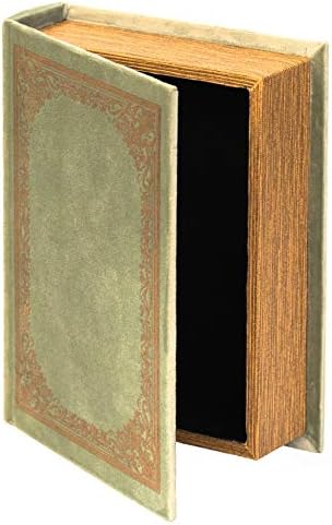 Decorative Vintage Book Shaped Trinket Storage Box - Antique Green