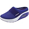 Summer Womens Breathable Mesh Walking Mules Sneakers Open Back Slippers, Comfortable Slip-On Clogs, Suitable for Indoor and Outdoor