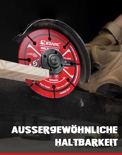 EZARC Carbide Multi Wheel Trennscheiben, Trennscheiben für Holz, Holz mit Nägeln, Laminat, Kunststoff, Gips, 2er-Pack (125 mm)