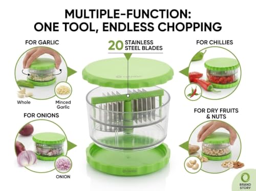 Image of Multi Crusher for Ginger /Garlic Crusher Chilli, Ginger, Dry Fruits Chopper with Stainless Steel Blades