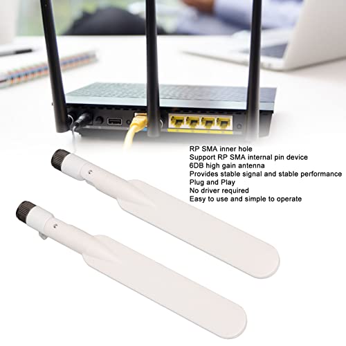 Antena WiFi Dupla Com Conector Macho RP SMA, Base Magnética de Antena de Banda Dupla 6DB 2.4G 5G, Pl