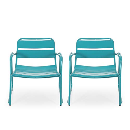 Christopher Knight Home Cowan Outdoor Dining Chair (Set of 2), Matte Teal by Christopher Knight Home - Used condition - US$100.10