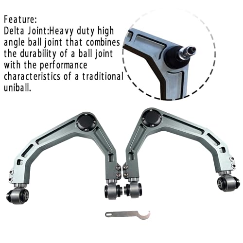 BST BSSP Pair Forged Upper Control Arms For Chevy Silverado Sierra 1500 2007-2018, 2-4\" Lift Adjustable Front Aluminum FUCA Compatible with 2007-2014 GMC Sierra Yukon Trucks, Upgraded