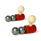 rewoodo KlixxOs Kugelbahn Premium Holzspielzeug aus Deutschland (Einzelteile, 2 Gauss Kanonen inkl. 4 Stahlkugeln 18mm)