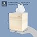 Juvale Wooden Tissue Box Cover - 5 x 5.5 in, Tan, 2 Pack - Paintable DIY Decoupage Craft Box & Blank Square Tissue Holder for Unfinished Wood Crafts