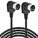 HTGuoji 90 Grad Winkel MIDI 5 Pin DIN Kabel, rechtwinkliges Doul 90 Grad DIN 5 Pin Stecker auf Stecker MIDI-Audiokabel für Musikmixer, MIDI-Gerät, MIDI-Tastatur (3 Meter)